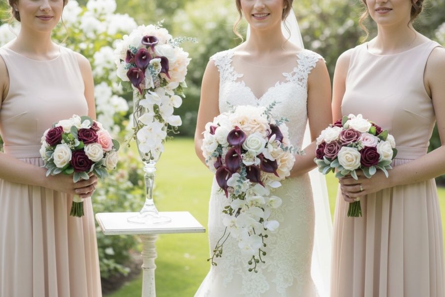 Burgundy Bridal set
